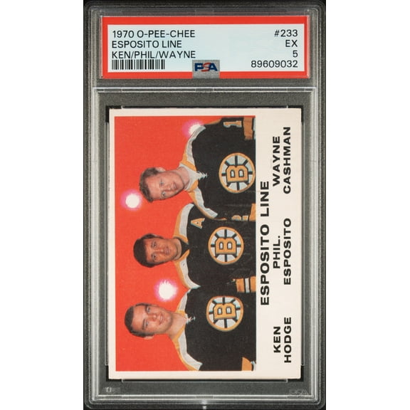 Graded 1970 O-Pee-Chee Ken Phil Wayne #233 Esposito Line PSA 5 Hockey Card