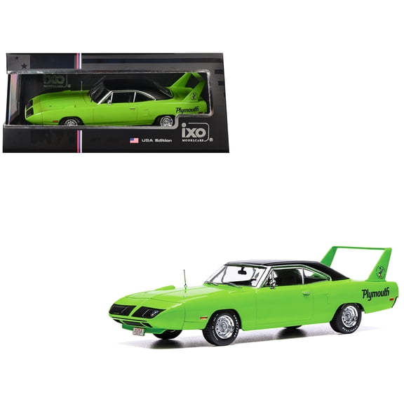 1970 Plymouth Road Runner Superbird Green with Black Vinyl Top 1/43 Diecast Model by IXO Models
