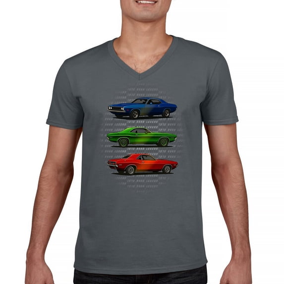 1970 Road Legends Muscle Car Men's V-Neck T-shirt American Vintage Classic