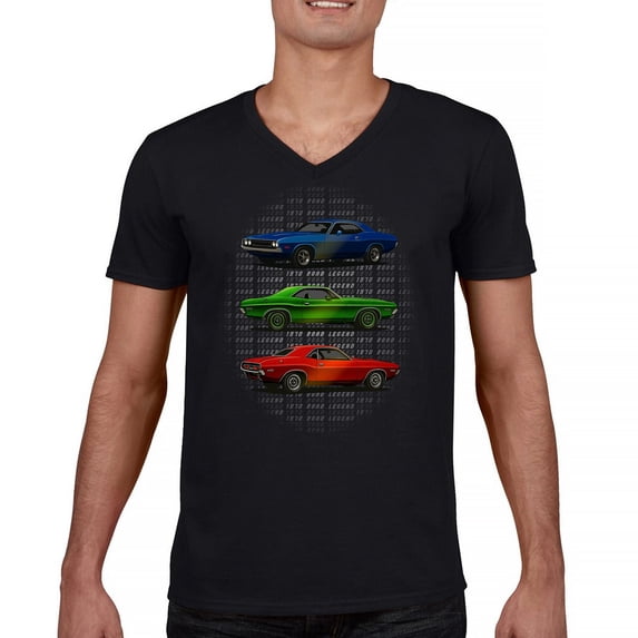 1970 Road Legends Muscle Car Men's V-Neck T-shirt American Vintage Classic