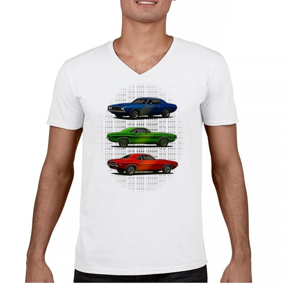 1970 Road Legends Muscle Car Men's V-Neck T-shirt American Vintage Classic