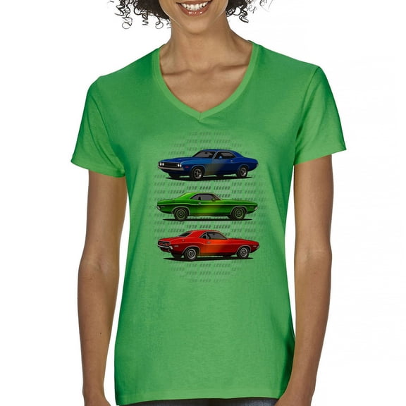 1970 Road Legends Muscle Car Women's V-Neck T-shirt American Vintage Classic