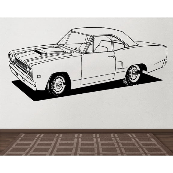 1970 Road Runner Car Wall Decals Stickers Man Cave Boys Room Décor