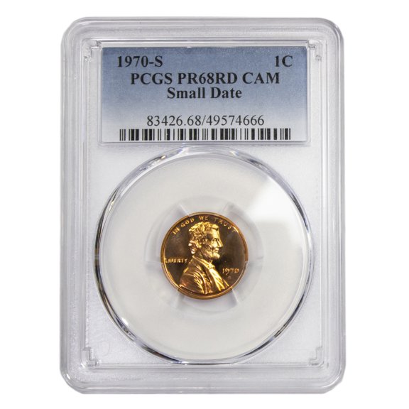1970-S Small Date Lincoln Cent PCGS PR68RD CAM Graded Coin