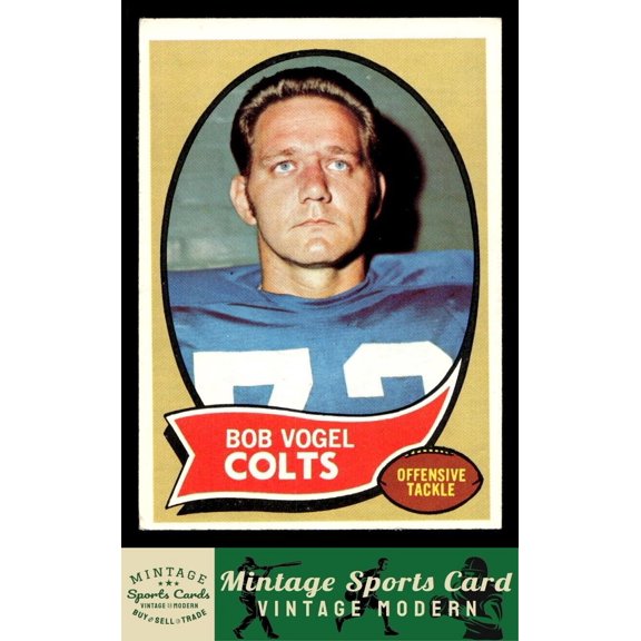 1970 Topps Bob Vogel #15 Baltimore Colts Football Card VG/VG+