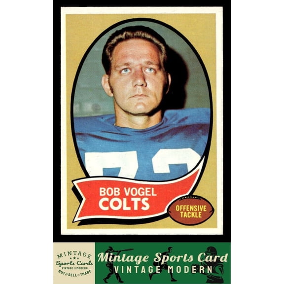 1970 Topps Football Card 15 Bob Vogel Baltimore Colts