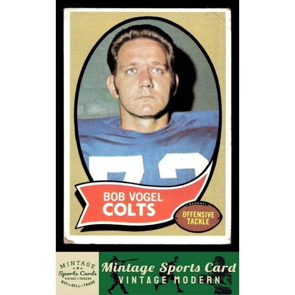 1970 Topps Football Card Bob Vogel #15 Baltimore Colts