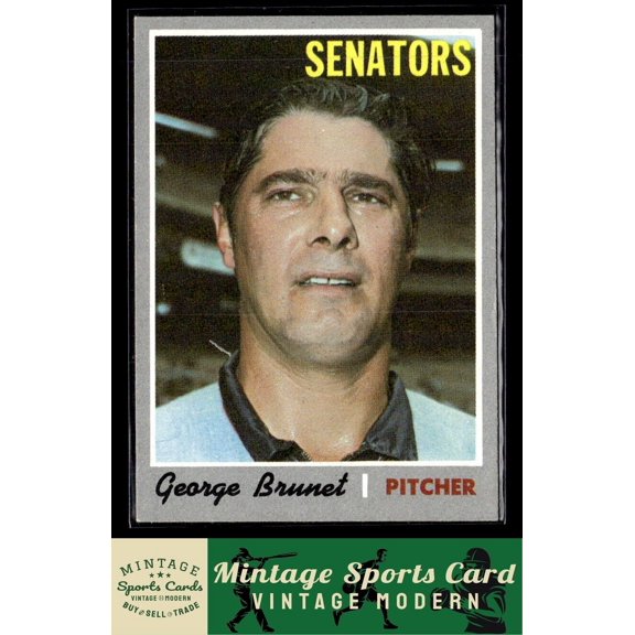 1970 Topps George Brunet #328 Washington Senators Baseball Card