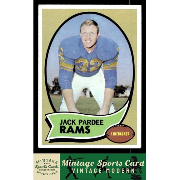 1970 Topps Jack Pardee #68 Los Angeles Rams Football Card