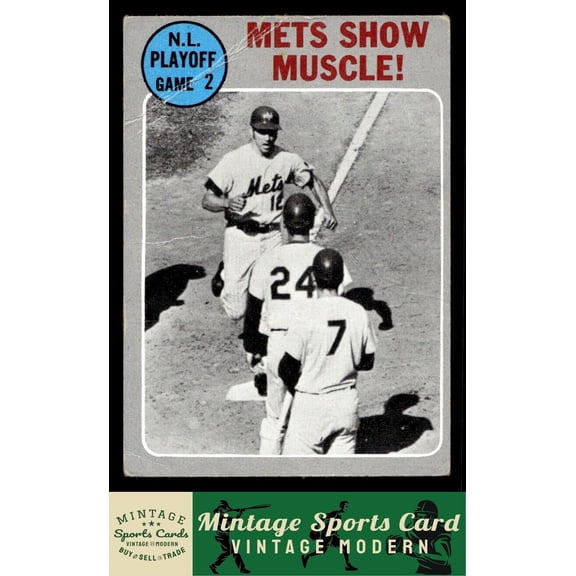 1970 Topps N.L Playoff Game 2 - Mets Show Muscle! #196