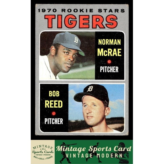 1970 Topps Tigers 1970 Rookie Stars (Norman McRae / Bob Reed) #207 RC