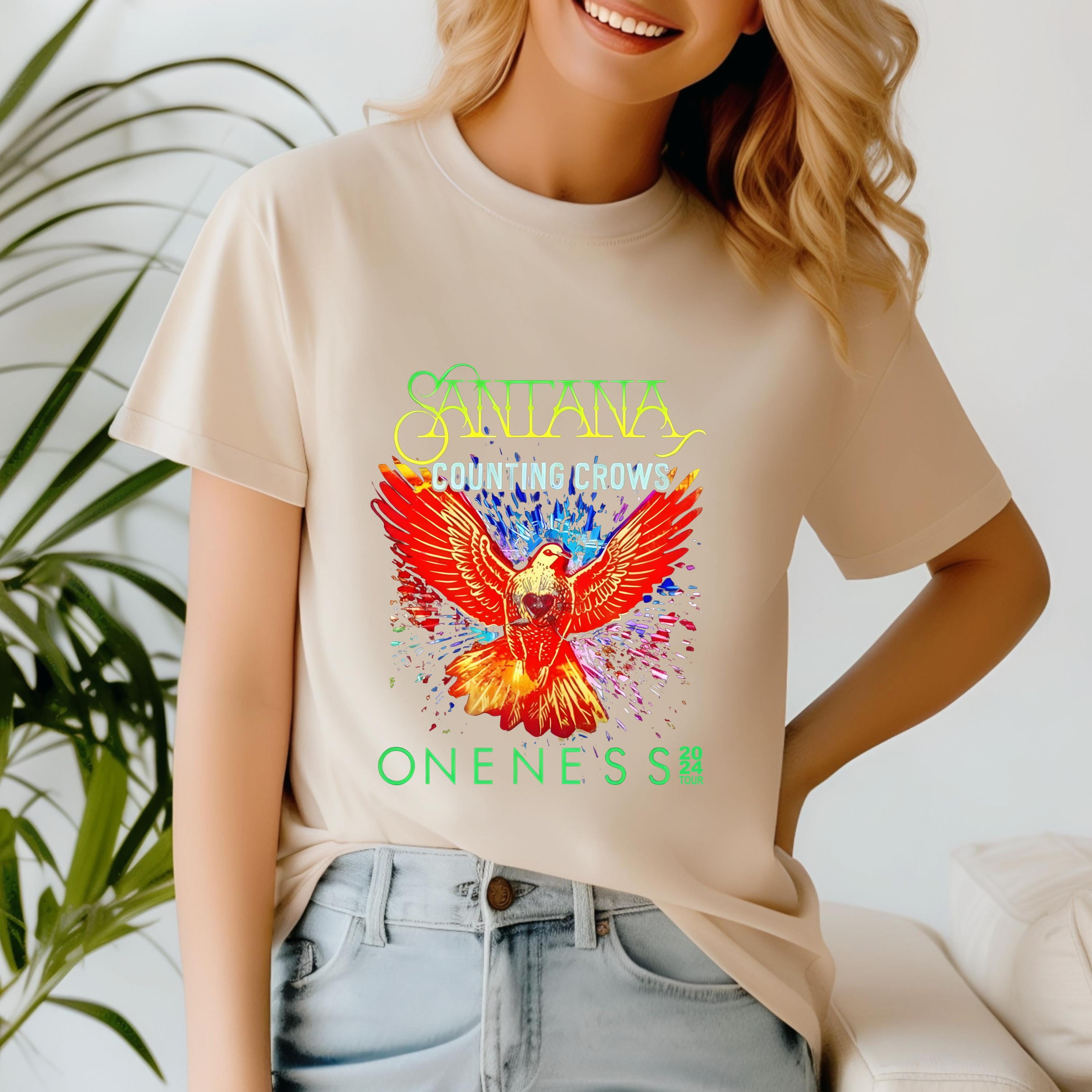 1970 USTEE cool t shirts for all ,Carlos Santana And Counting Crows