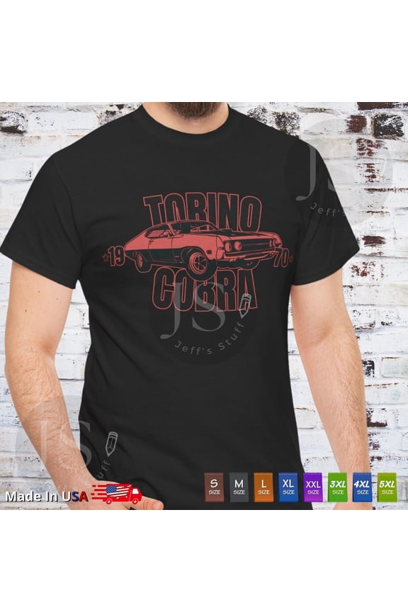 1970 s Classic Car T Shirt Vintage Cobra Clothing American Muscle Car Torino Tee