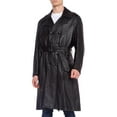 thumbnail image 1 of 1970S Black Leather Men's Wide Lapel Trench Coat With Belt, 1 of 5