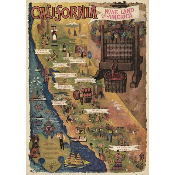 1970s California Wine Land of America