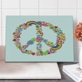 thumbnail image 1 of 1970s Cutting Board, Peace Designed from Colorful Flower Blooms and Rainbow Stripes Spring Season, Decorative Tempered Glass Cutting and Serving Board, in 3 Sizes, by Ambesonne, 1 of 2