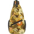 1970s Retrovintage Floral Chest Sling Bag Crossbody Shoulder Backpack