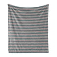 thumbnail image 1 of 1970s Soft Flannel Fleece Blanket, Composition with Teardrop Shapes Curved Line Art Inspired Traditional Geometric Motif, Cozy Plush for Indoor and Outdoor Use, 50" x 60", Multicolor, by Ambesonne, 1 of 6