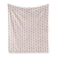thumbnail image 1 of 1970s Soft Flannel Fleece Blanket, Pastel Colored Flowers in Retro Scandinavian Style Spring Blossom in Pale Pink Tones, Cozy Plush for Indoor and Outdoor Use, 60" x 80", Multicolor, by Ambesonne, 1 of 6