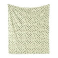 thumbnail image 1 of 1970s Soft Flannel Fleece Blanket, Raindrop Shapes Pattern with Pale Toned Beige Background Classical Design, Cozy Plush for Indoor and Outdoor Use, 60" x 80", Green Brown and Beige, by Ambesonne, 1 of 5