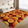 thumbnail image 1 of 1970s Style Retro Orange Area Rugs 4x8 Rug Mid-Century 70s 80s Art Print Washable Indoor Rugs Soft Non Slip Low Pile Non Shedding Carpet for Living Room Bedroom Study Office, 1 of 6