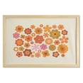 thumbnail image 1 of 1970s Wall Art with Frame, Vintage Style Blossoming Flowers on Beige Background Hand Drawn Graphic, Printed Fabric Poster for Bathroom Living Room, 35" x 23", Beige Orange Pale Pink, by Ambesonne, 1 of 2
