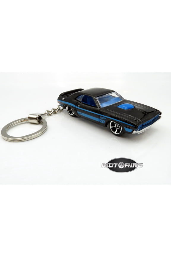 1971 '71 Dodge Challenger Black Blue Car Rare Novelty Keychain 1:64 Diecast