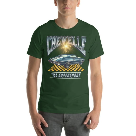 1971 Chevelle SS Muscle Car | Vintage 70's Era Auto Shirt (Forest, 3XL)
