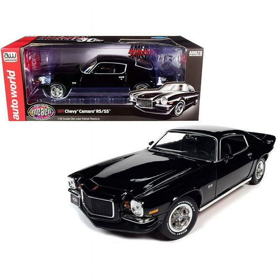 1971 Chevrolet Camaro RS/SS Tuxedo Black ''Muscle Car & Corvette Nationals'' (MCACN) ''American Muscle 30th Anniversary'' 1/18 Diecast Model Car by Autoworld