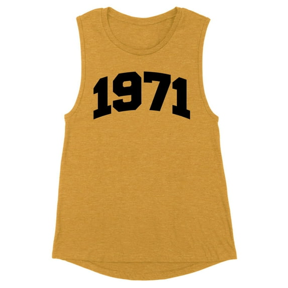 1971 College Style Women's Muscle Tank X-Large Antique Gold