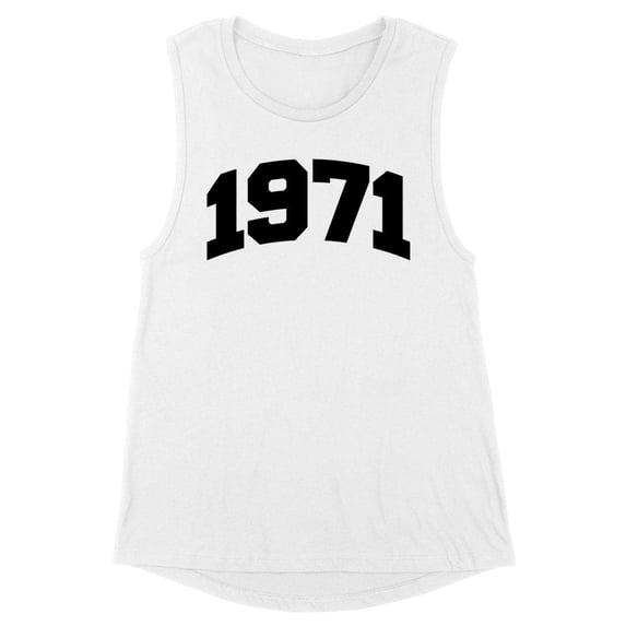 1971 College Style Women's Muscle Tank X-Small White