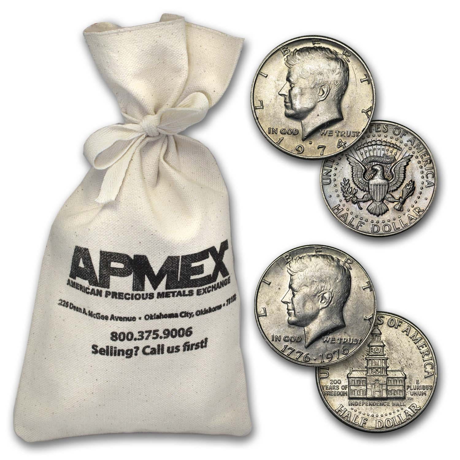1971 Date Clad Kennedy Half Dollar 100 Face Value Bag XF AU Walmart