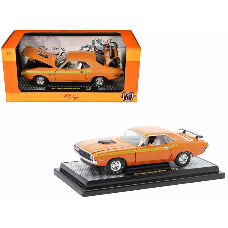 1971 Dodge Challenger R/T 440 Orange with Yellow Stripes and