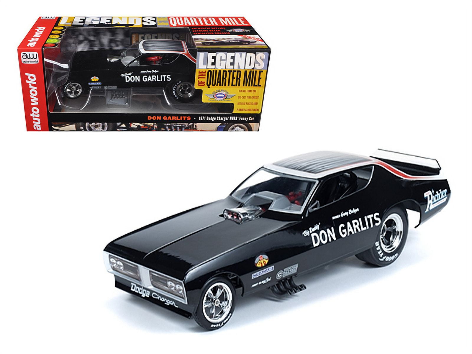 オートワールドDon Garlits ファニーカー ダッチチャ－ジャ－1/18 1971 Dodge Charger Don Garlits NHRA Funny Car 1/18 - Walmart.com