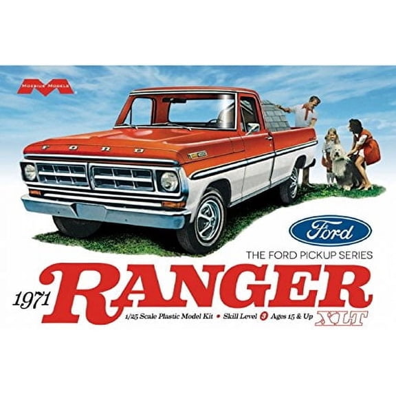 Moebius Model 1971 Ford Ranger Pickup Truck Model Kit 1:25 Scale
