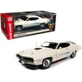 thumbnail image 1 of 1971 Ford Torino GT Wimbledon White with Blue Laser Stripes "Class of 1971" "American Muscle 30th Anniversary" (1991-2021) 1/18 Diecast Model Car by Auto World, 1 of 1