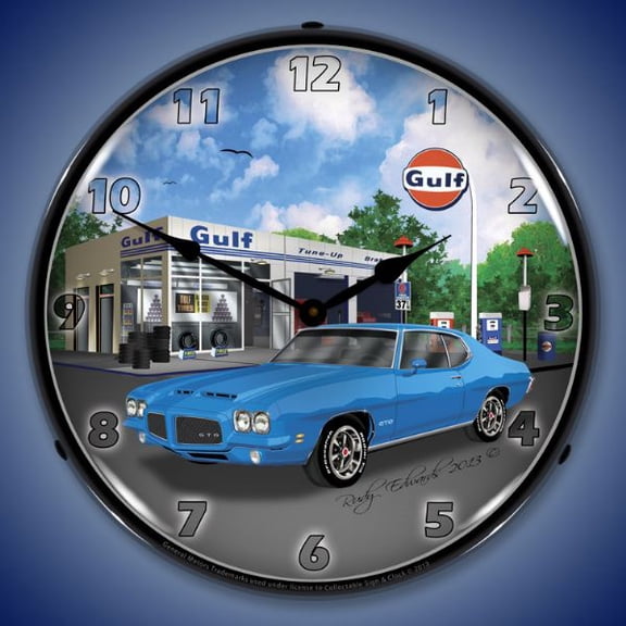 Collectable Sign and Clock 1971 GTO LED Lighted Premium Wall Clock