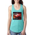 thumbnail image 1 of 1971 Hemi Plymouth Cuda American Muscle Car | Womens Cars and Trucks Jersey Racerback Tank Top, Tahiti Blue, X-Large, 1 of 3