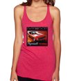 thumbnail image 1 of 1971 Hemi Plymouth Cuda American Muscle Car | Womens Cars and Trucks Premium Tri-Blend Racerback Tank Top, Shocking Pink, Large, 1 of 3