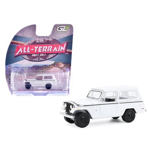 1971 Jeep Jeepster Commando White with Black Stripes "All Terrain" Series 1/64 Diecast Model Car by Greenlight