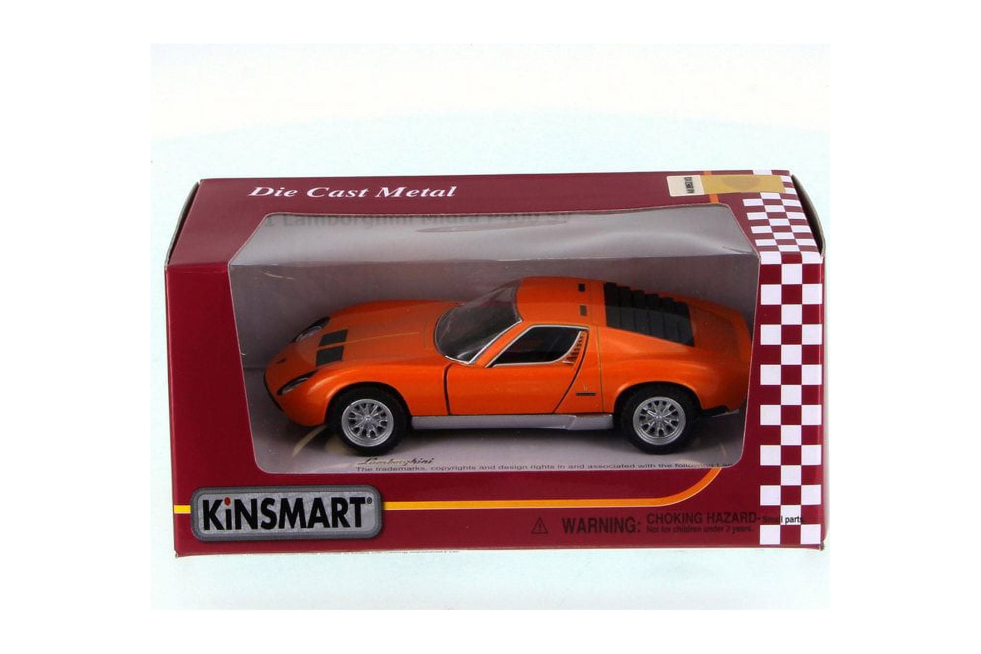 1971 Lamborghini Miura P400 SV, Orange - Kinsmart 5390W - 1/34