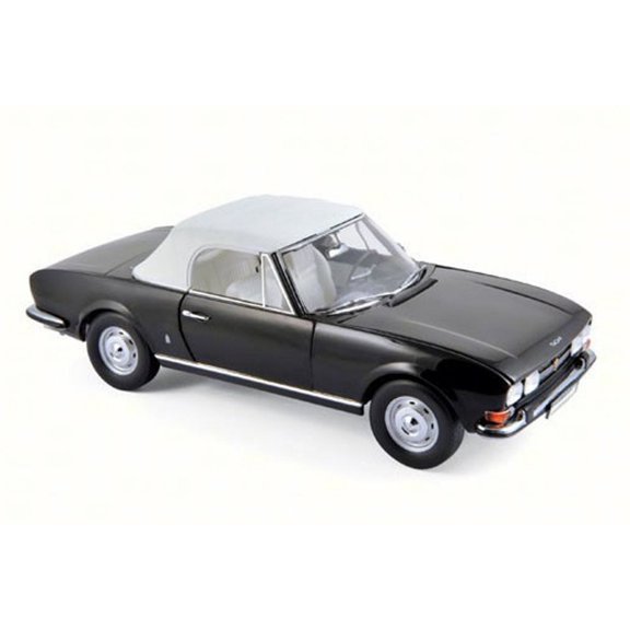 1971 Peugeot 504 Cabriolet Convertible, Black - Norev 184784 - 1/18 Scale Diecast Model Toy Car