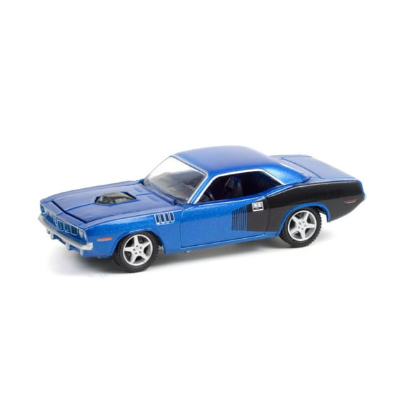 1971 Plymouth Barracuda Custom Hardtop (Lot #720), Blue - Greenlight 37230C/48 - 1/64 scale Diecast Model Toy Car