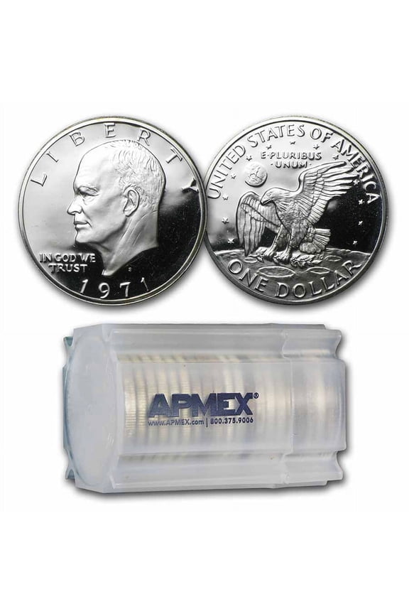 1971-S 40% Silver Eisenhower Dollars 20-Coin Roll Proof