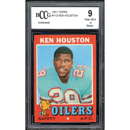 1971 Topps #113 Ken Houston Rookie Card BGS BCCG 9 Near Mint+
