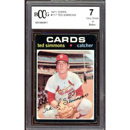 1971 Topps #117 Ted Simmons Rookie Card BGS BCCG 7 Very Good+