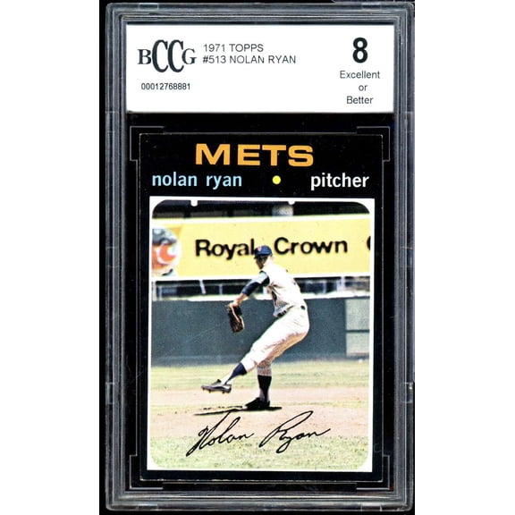 1971 Topps #513 Nolan Ryan Card BGS BCCG 8 Excellent+