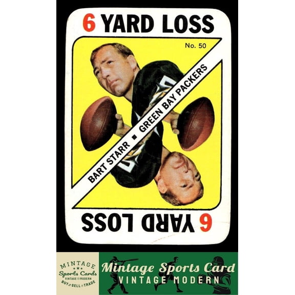 1971 Topps Bart Starr #50 Game Inserts Green Bay Packers Football Card