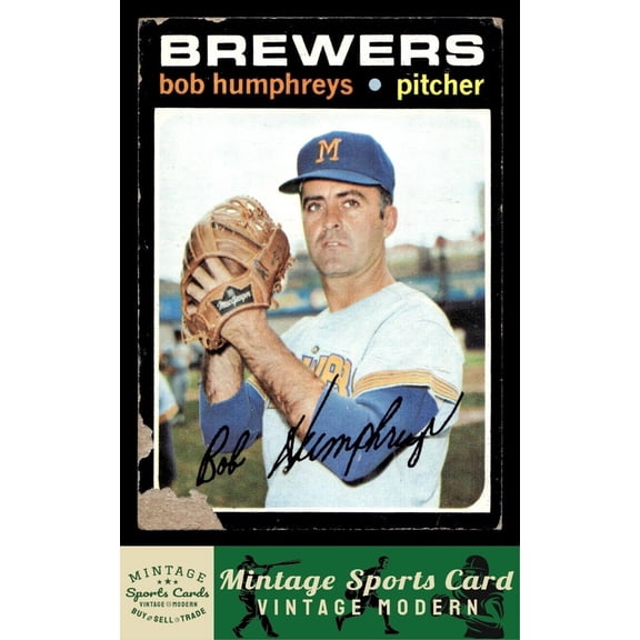 1971 Topps #236 Bob Humphreys Milwaukee Brewers Baseball Card GD GD+