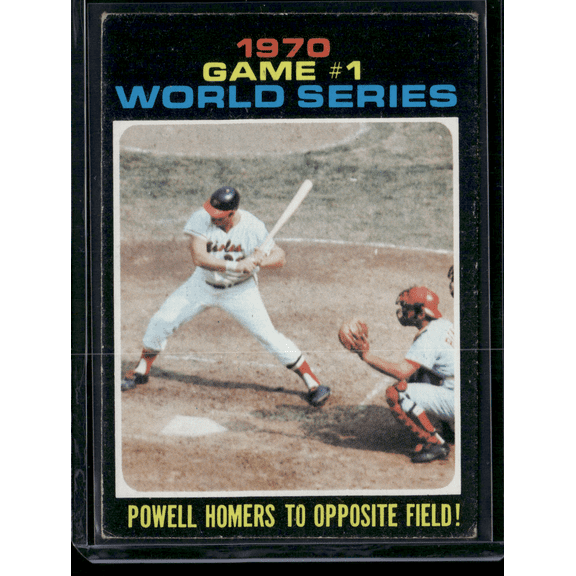 1971 Topps POWELL HOMERS TO OPPOSITE FIELD! #327 1970 World Series Game 1